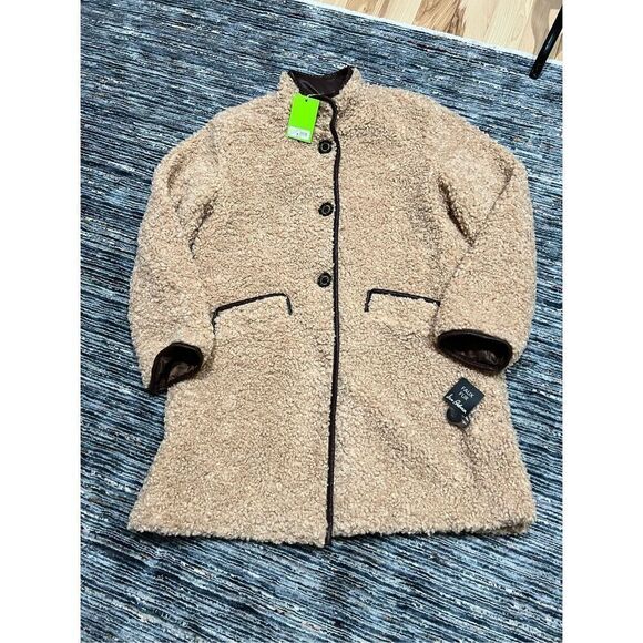Sam Edelman NWT teddy single-breasted teddy coat size L - Picture 6 of 12
